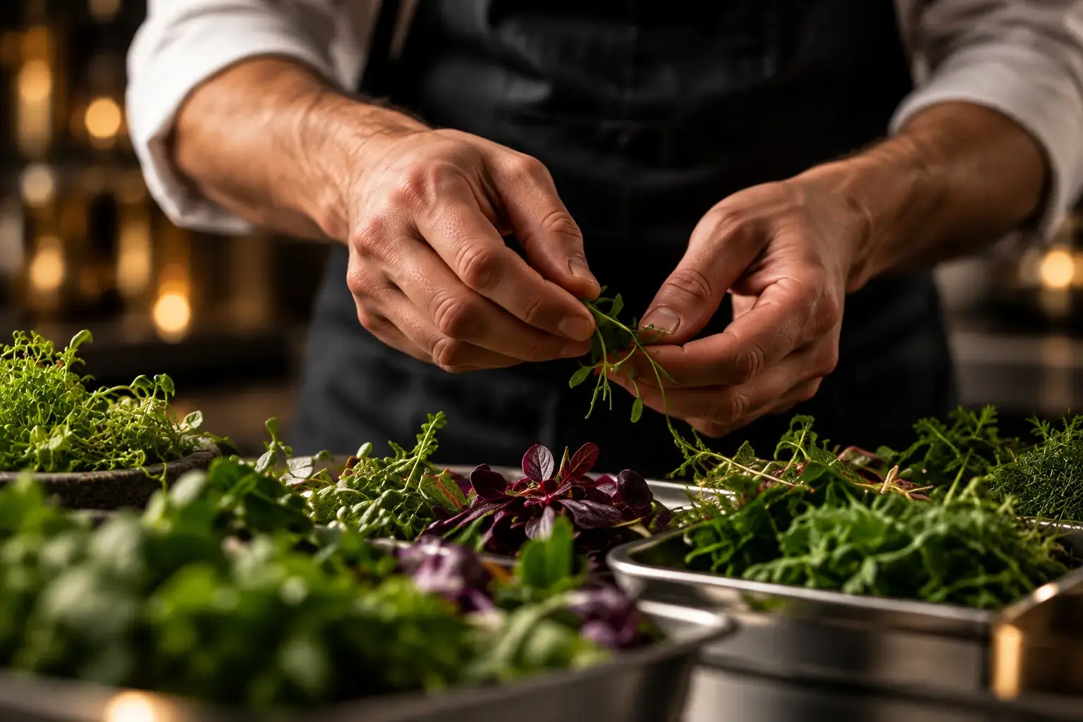 Atelier: Chef selecting herbs