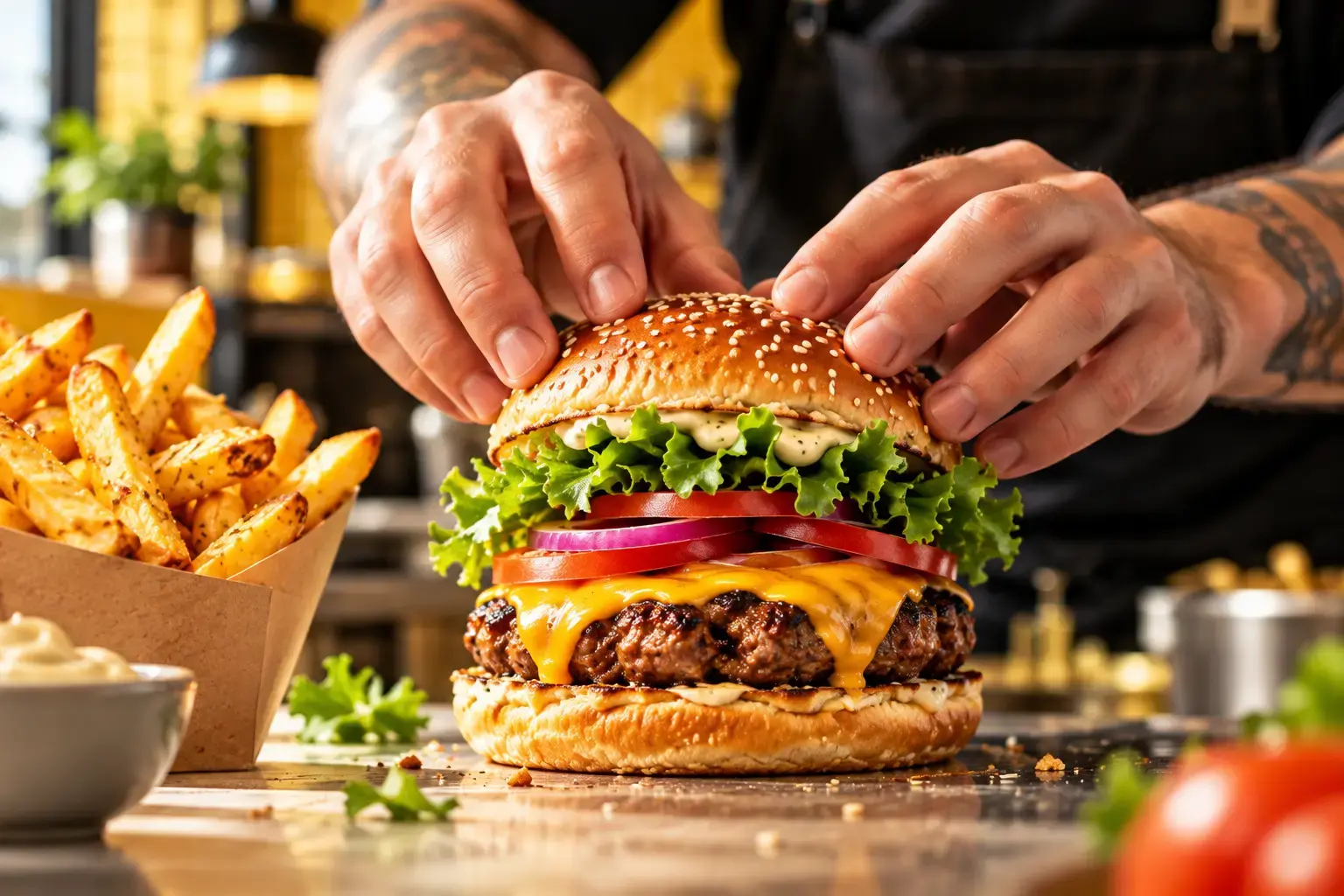 Frit Social: Building a burger