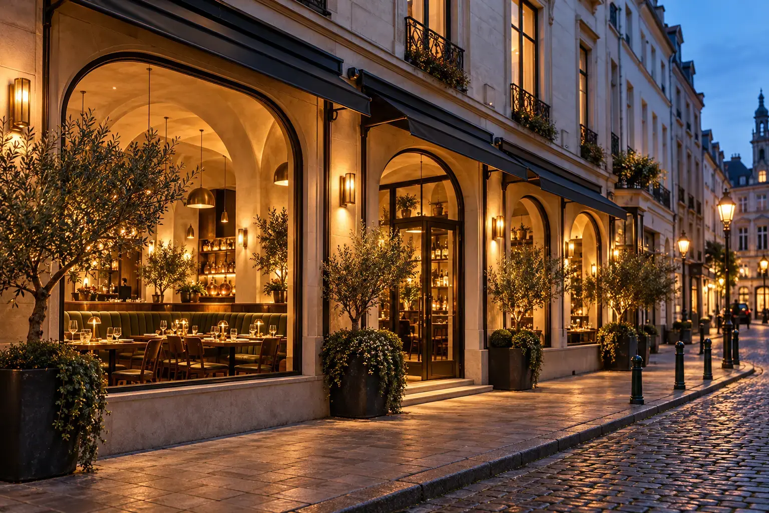 Lumière: Restaurant at dusk
