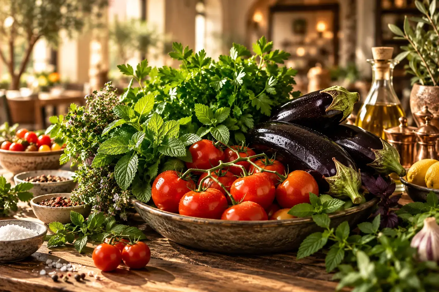 Lumière: Fresh herbs and vegetables