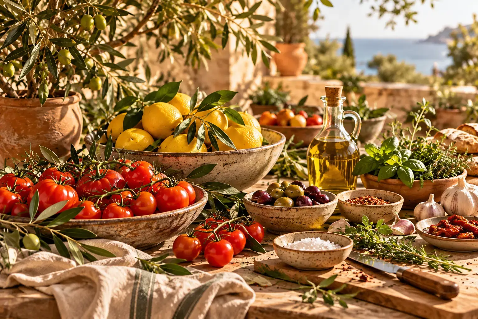 Olive & Ember: Olive branches and produce