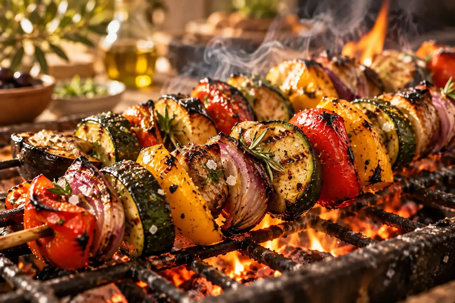 Olive & Ember: Vegetable skewers