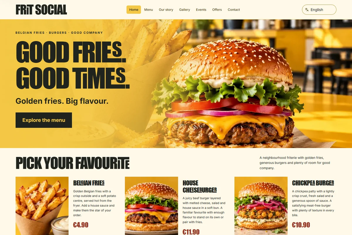 Frit Social · Desktop